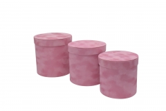FLOWER BOX ���������� S/3 VELVET 19.5x19cm PINK