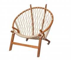 LEISURE CHAIR 65*77*88CM ASH WOOD/HEMP ROPE