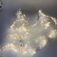 microled curtain x 10 strings 3*1m 200led silver steady warm white ip44