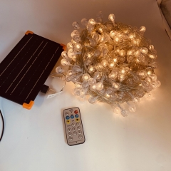 solar crystal balls 5400ml 50m 400led transparent 8 functions warm white ip44