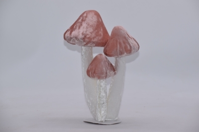 s/3 βελουδινα μανιταρια σε βαση 16*10*24cm pink