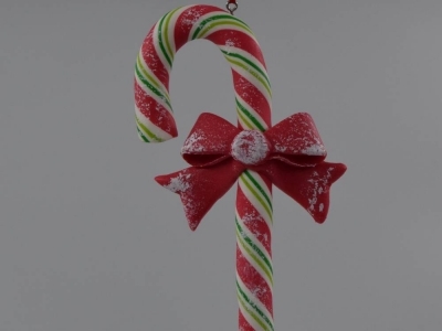 στολιδι clay dough candy cane με φιογκο 9*14.7cm