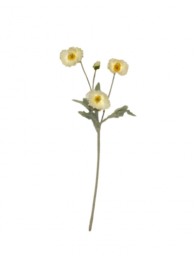 ΤΕΧΝΗΤΟ ΑΝΘΟΣ SMALL POPPY H.59CM WHITE