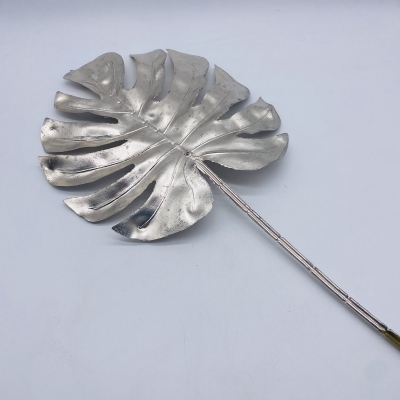 τεχνητο κλαδι φυλλο monstera 56cm champagne