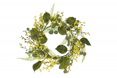 ΤΕΧΝΗΤΟ ΣΤΕΦΑΝΙ ΛΟΥΛΟΥΔΙΩΝ WINTER JASMINE 65/40CM YELLOW