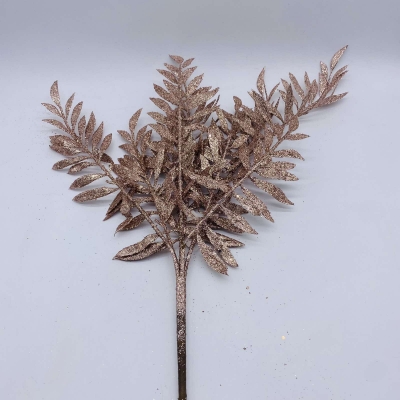 τεχνητο bush mini fern 52cm glitter gold