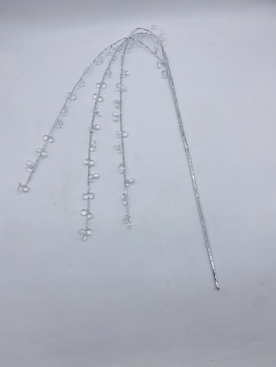 τεχνητο κλαδι κρεμαστο crystals 105cm silver