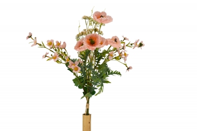 ΤΕΧΝΗΤΟ ΜΠΟΥΚΕΤΟ POPPY/COSMOS/GRASS 64CM PINK