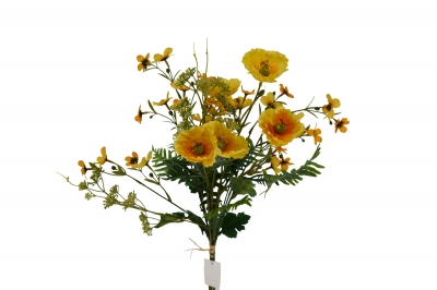 ΤΕΧΝΗΤΟ ΜΠΟΥΚΕΤΟ POPPY/COSMOS/GRASS 64CM YELLOW