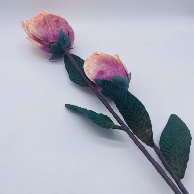 ΔΙΠΛΟ ΤΡΙΑΝΤΑΦΥΛΛΟ/STEM VELVET 65CM DUSTY PINK