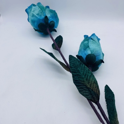διπλο τριανταφυλλο/stem velvet 65cm turqoise