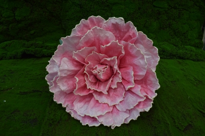 ΤΕΧΝΗΤΟ GIANT ROSE D.60CM ΛΕΥΚΟ ΠΕΡΙΓΡΑΜΜΑ PINK
