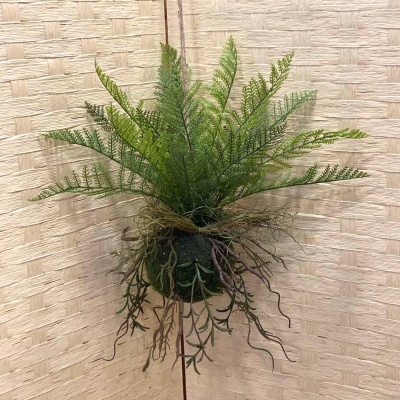 ΤΕΧΝΗΤΟ ΦΥΤΟ ΜΠΑΛΑ ΚΡΕΜΑΣΤΗ ΜΕ ΡΙΖΕΣ/ΦΥΛΛΑ ΦΤΕΡΗΣ 81cm