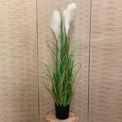 ΤΕΧΝΗΤΟ ΦΥΤΟ REED GRASS ΣΕ ΚΑΣΠΩ 90CM GREEN