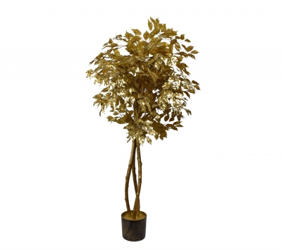ΤΕΧΝΗΤΟ ΦΥΤΟ GOLDEN BAYAN TREE ΣΕ ΓΛΑΣΤΡΑ 165CM