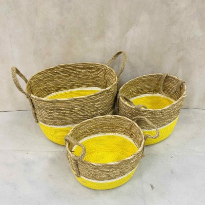 ΚΑΛΑΘΙΑ BAMBOO 32*26/ 28*22/ 25*19CM, S/3 ΚΙΤΡΙΝΟ-ΦΥΣΙΚΟ