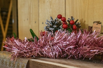 γιρλαντα μεταλλιζε ματ 9x200cm ροζ