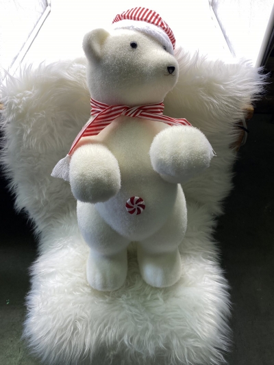 candy bear 60cm με κασκολ/σκουφο red/white
