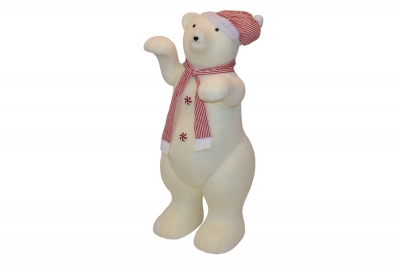 candy bear 118cm με κασκολ/σκουφο red/white