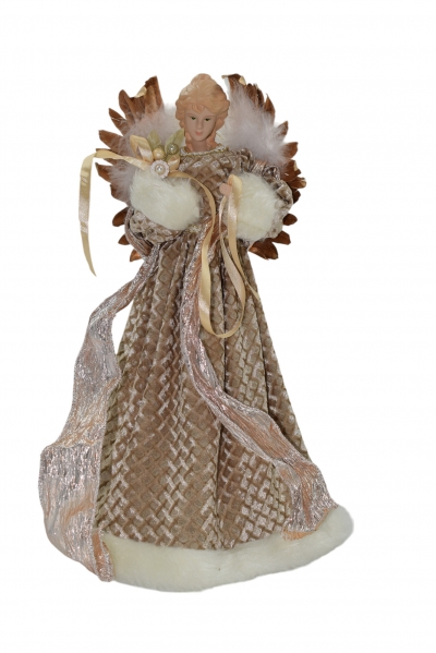 tree topper αγγελος/χρυσα φτερα 45cm champagne