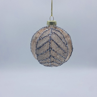 μπαλα γυαλινη autumn leaf 8cm pink