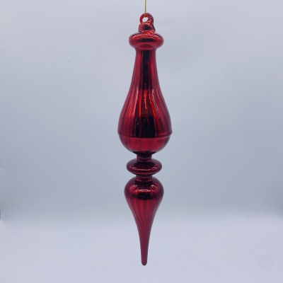 στολιδι γυαλινο drop 32*7cm antique red