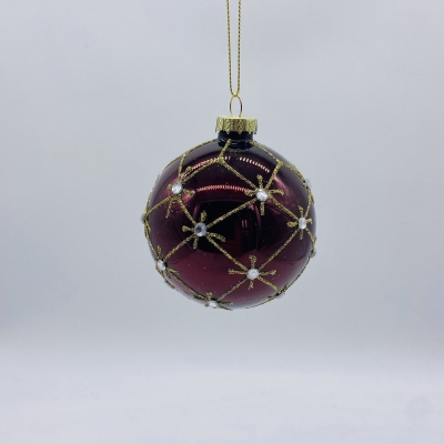 μπαλα γυαλινη classic crystal 8cm bordeaux