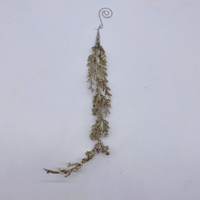 στολιδι φυλλο crystals/beads 25cm champagne