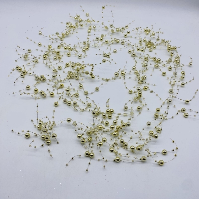 τεχνητη γιρλαντα golden beads 200cm transparent