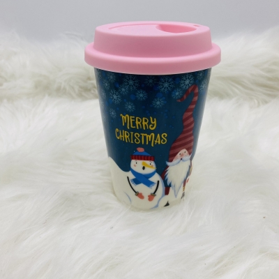 κεραμικη κουπα/καπακι elf/bird 9*12.7*6.2cm 400ml blue/pink