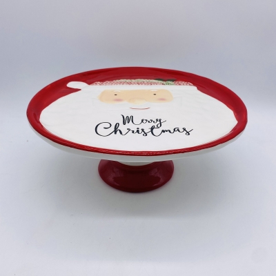 κεραμικη τουρτιερα merry christmas 25.5*10.5cm red/white
