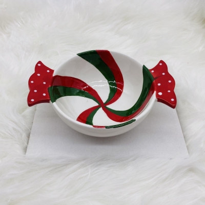 κεραμικη πιατελα candy bowl 17*5cm red/white/green