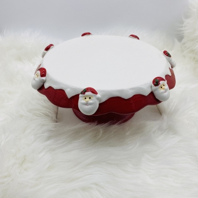 κεραμικη τουρτιερα santa`s face 25*10cm red/white