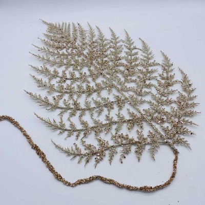 κρεμαστο φυλλο fern leaf 48*33*100cm champagne glitter