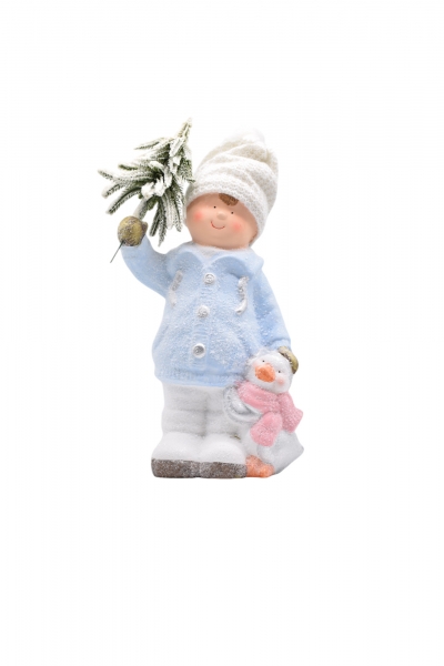 αγορακι κεραμικο με παπακι 20*11*46cm white/blue