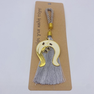 γουρι φουντα 17cm κορδονι μοκκα πεταλο/ροδια