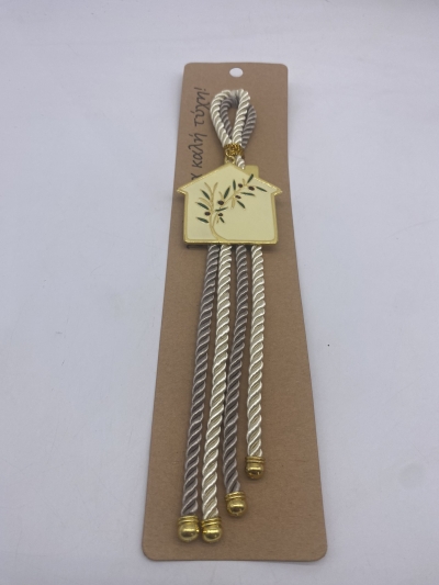 γουρι 2 κορδονια 21cm χρυσο/μοκκα σπιτακι/ελια