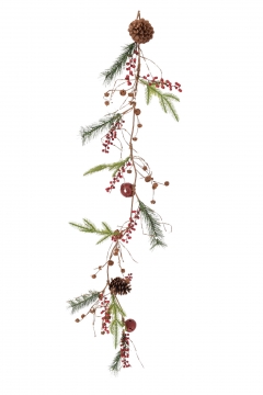 ��.�������� 130cm red berries/bells/pinecones