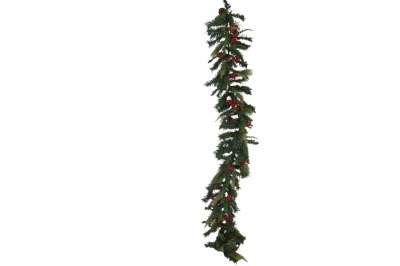 χρ.γιρλαντα green red fruit/κουκουναρια 200cm 192tips pe/pvc