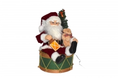 swinging drum santa 50cm 8 christmas songs red/green