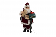 swinging mailbox santa 70cm 8 christmas songs red/green