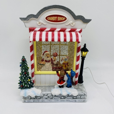 χρ.παρασταση candy shop window 22.5*16*10cm light/music usb