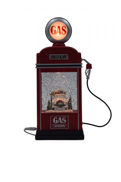 χρ.παρασταση gas station 11.5*7.5*28cm light/music usb