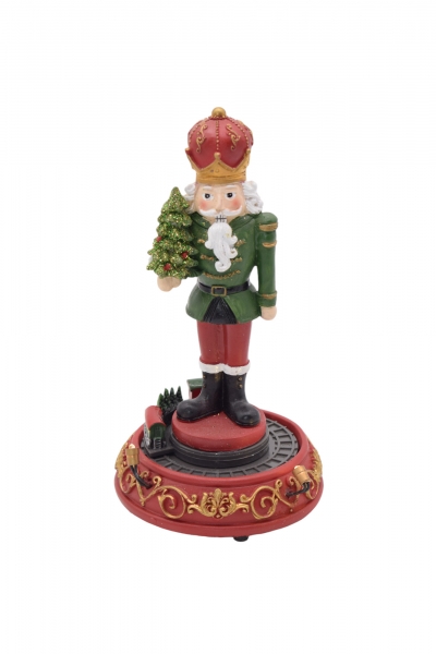 χρ.παρασταση nutcracker with tree 20cm movement/light/music 3*aa