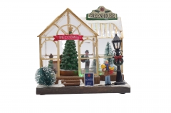 animated greenhouse 21*14*19.5cm movement/light/music usb