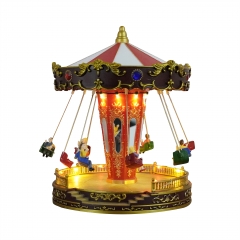 animated flying chair carousel 20.5*20.5*26.5cm movement/light/music 3*aa
