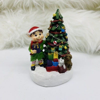 χρ.παρασταση δεντρο/ξωτικο 9.5*8*14cm light/music 3*aaa