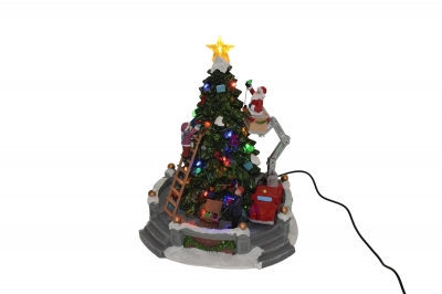 χρ.παρασταση santa claus lift 20.8*20.8*27.2cm light/music usb
