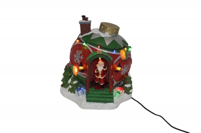 χρ.παρασταση santa`s red door 18.8*18.8*20.8cm light/music usb