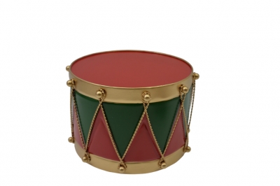 τυμπανο μεταλλικο 26*17cm red/green/gold